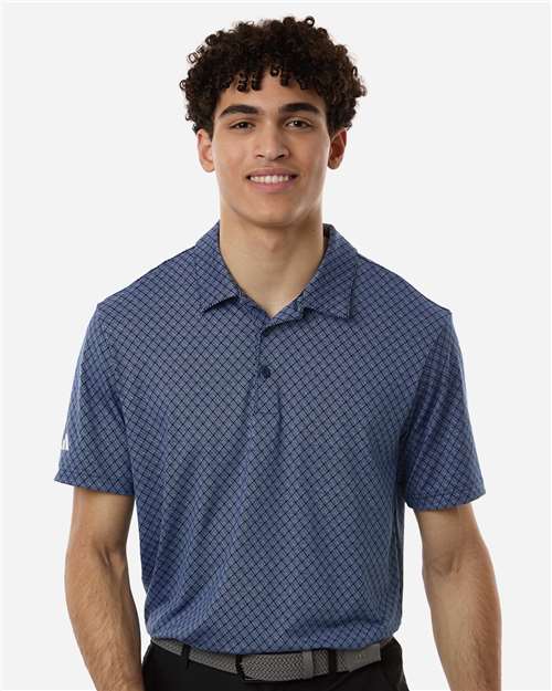 Men's 4-Way Stretch Printed Polo - Collegiate Navy