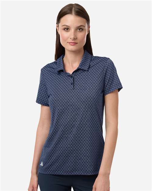 Women's 4-Way Stretch Printed Polo - Collegiate Navy