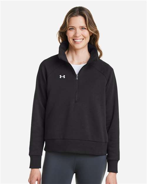 Women's Rival Fleece Half-Zip Pullover - Black/ White