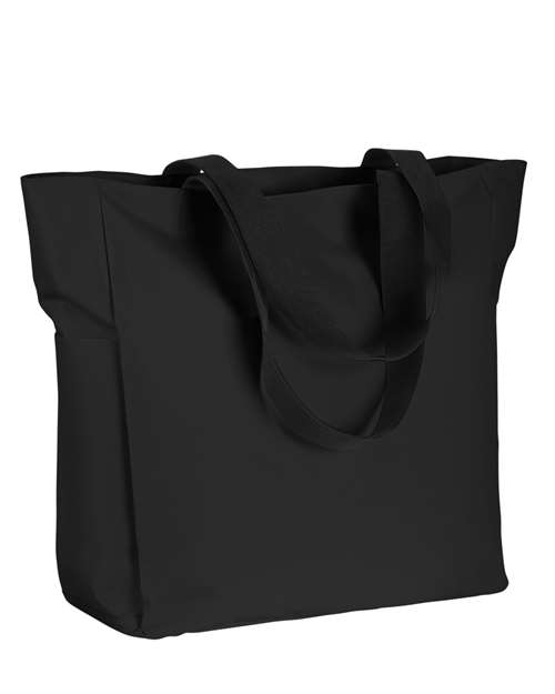 Polyester Zip Tote - Black