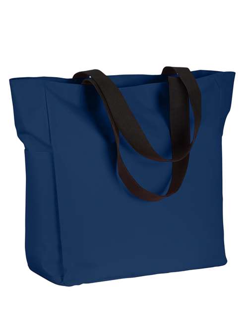 Polyester Zip Tote - Navy