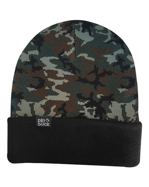 Coleman Cuffed Beanie - Green Woodland Camo