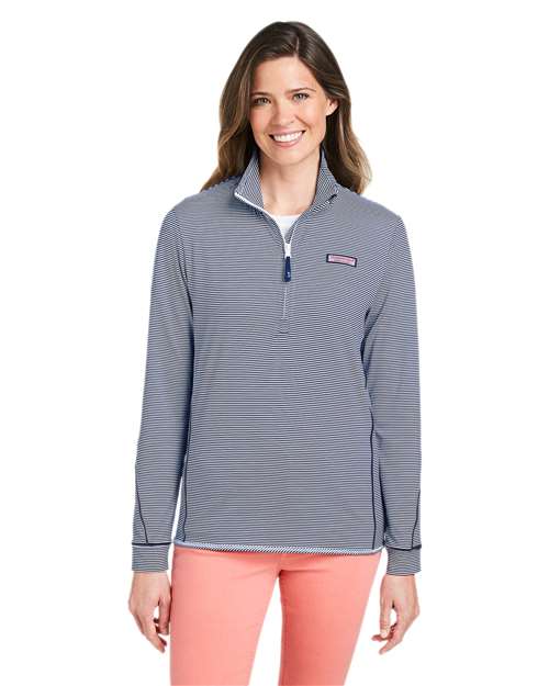 Women's Microstripe Sankaty Half-Zip Pullover - Deep Bay