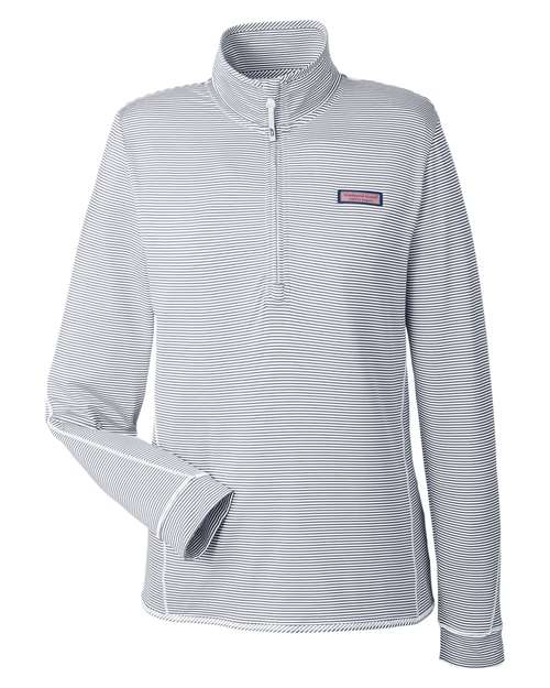 Women's Microstripe Sankaty Half-Zip Pullover - Heather Grey