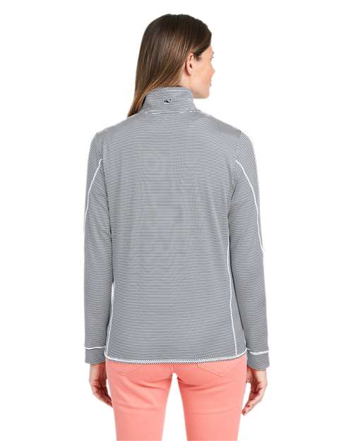Women's Microstripe Sankaty Half-Zip Pullover - Heather Grey