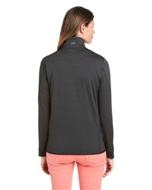 Women's Microstripe Sankaty Half-Zip Pullover - Jet Black
