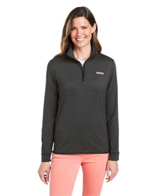 Women's Microstripe Sankaty Half-Zip Pullover - Jet Black