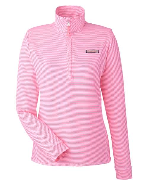 Women's Microstripe Sankaty Half-Zip Pullover - Knockout Pink