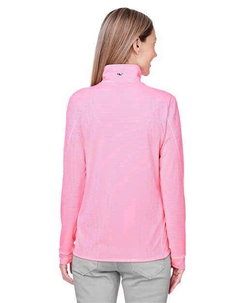 Women's Microstripe Sankaty Half-Zip Pullover - Knockout Pink