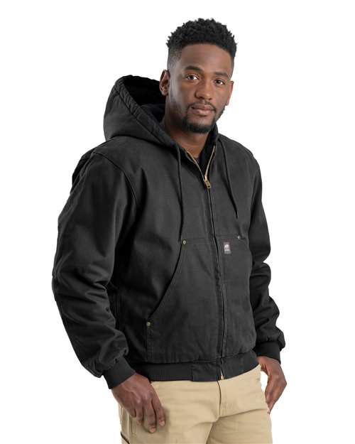 Men's Tall Heartland Washed Cotton Duck Hooded Jacket - Black
