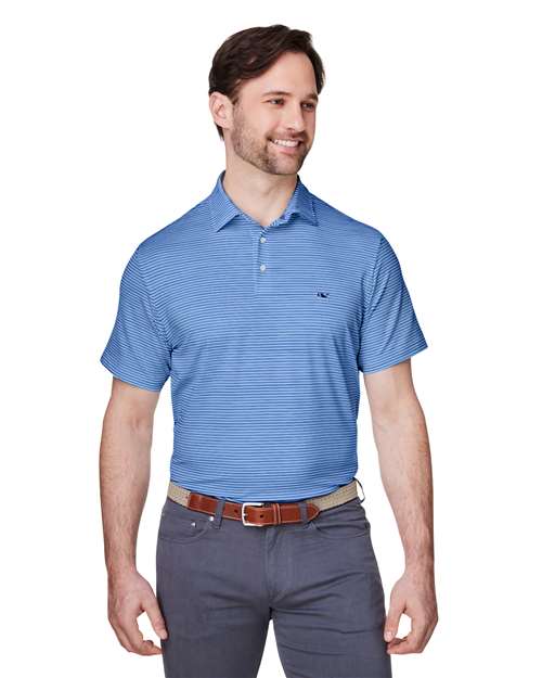 Men's Bradley Stripe Sankaty Polo - Maui Blue