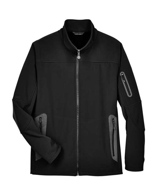 Men's Three Layer Fleece Bonded Shell Technical Jacket - Black