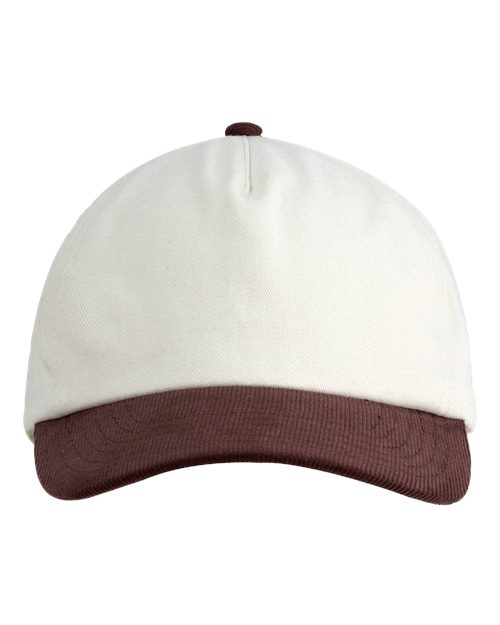 Corduroy Cap - Cream/ Brown