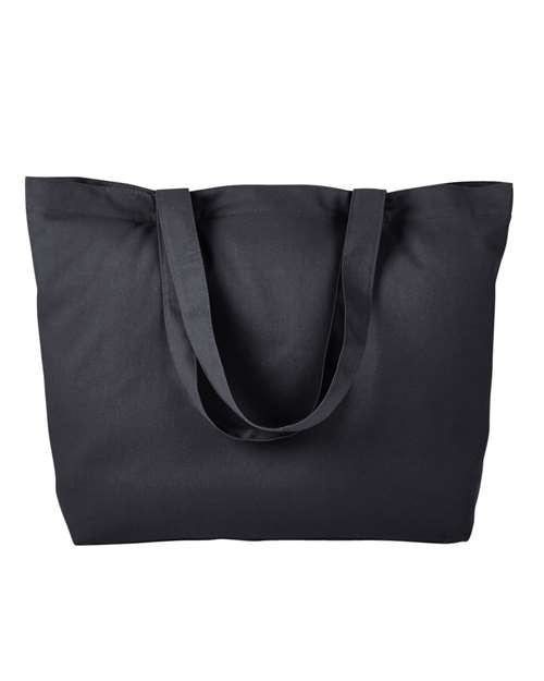Cotton Twill Horizontal Shopper - Black