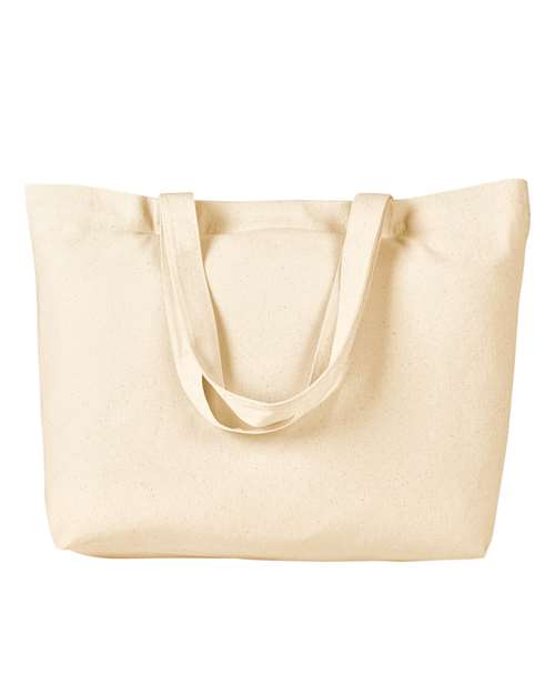 Cotton Twill Horizontal Shopper - Natural