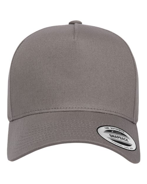 Retro Cotton Blend Snapback Cap - Grey