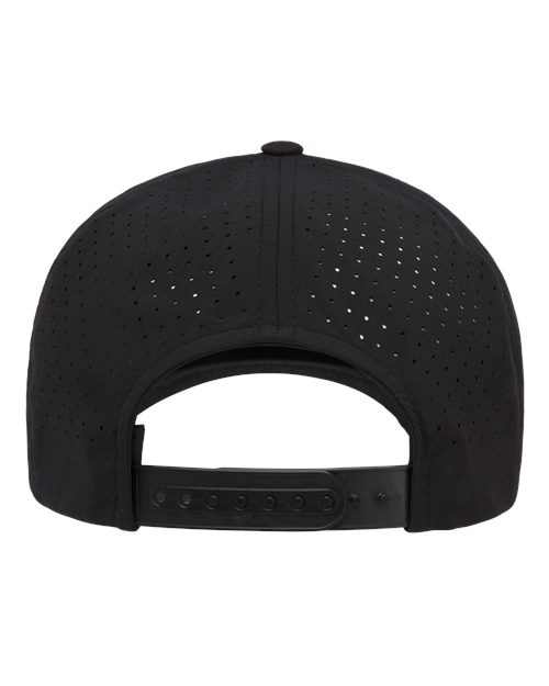 Five-Panel Snapback with Perforated Cap - Black