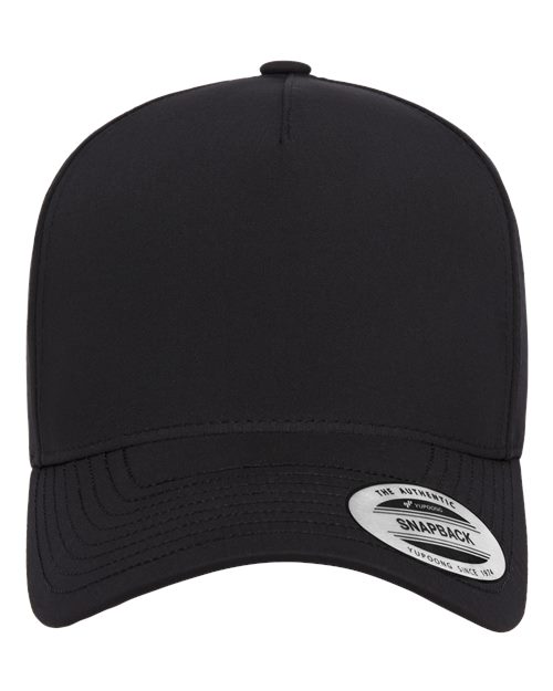Five-Panel Snapback with Perforated Cap - Black