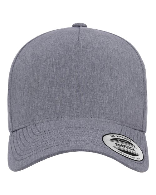 Five-Panel Snapback with Perforated Cap - Heather Grey