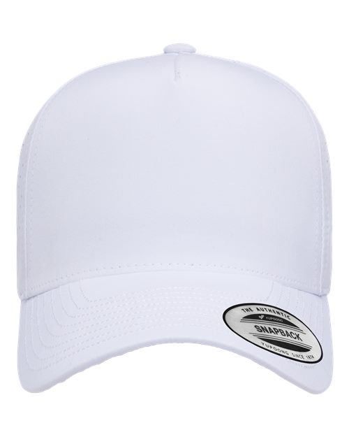 Five-Panel Snapback with Perforated Cap - White