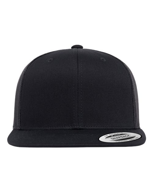 Retro High Profile Trucker Cap - Black