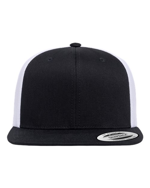 Retro High Profile Trucker Cap - Black/ White