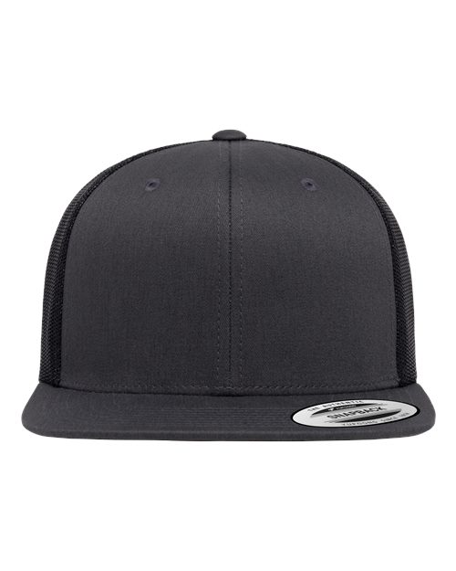 Retro High Profile Trucker Cap - Charcoal/ Black