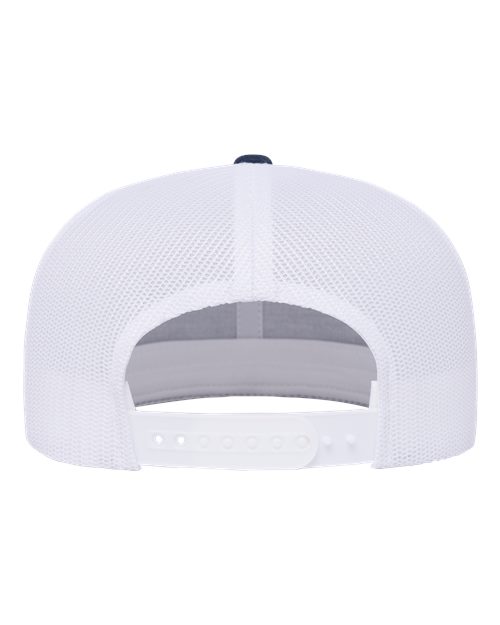 Retro High Profile Trucker Cap - Navy/ White