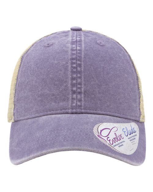 Women's Washed Mesh-Back Cap - Violet/ Floral/ Khaki