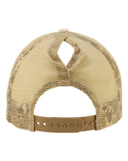 Women's Washed Mesh-Back Cap - Vanilla/ Longhorn/ Khaki