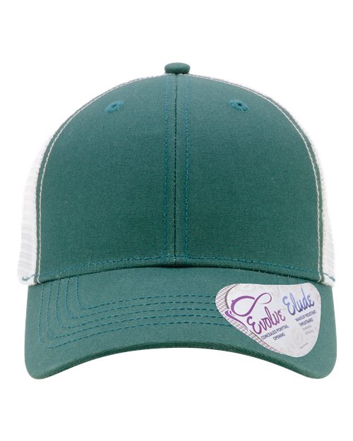 Women's Modern Trucker Cap - Emerald/ White