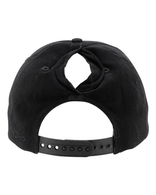Women's Five-Panel Rope Cap - Black/ Black Leopard