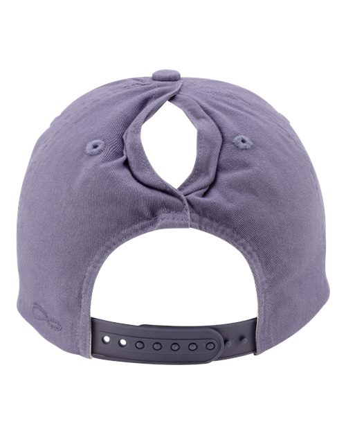 Women's Five-Panel Rope Cap - Violet/ Snow Leopard