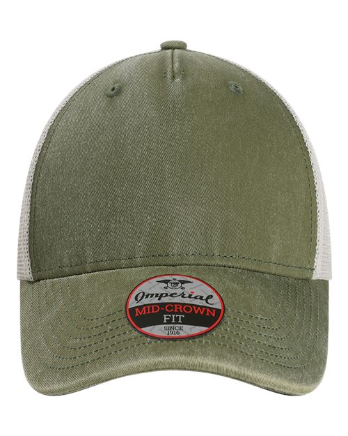 The Gambit Mesh Back Cap - Olive Green/ Stone