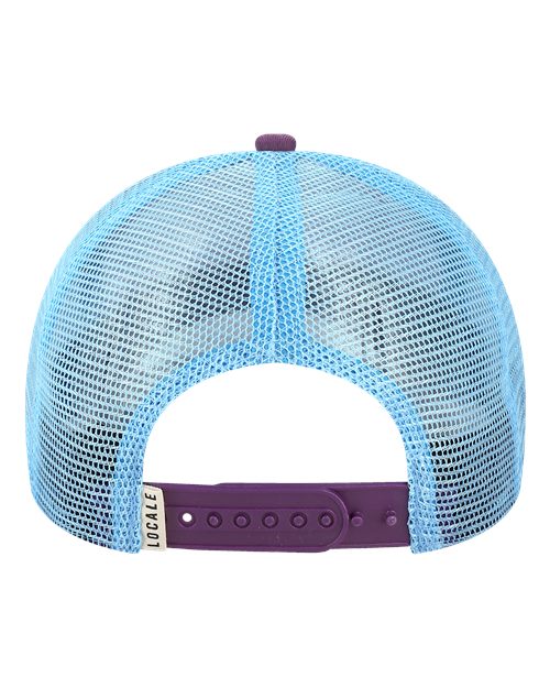 Printed Five-Panel Trucker Cap - Explorer White/ Plum