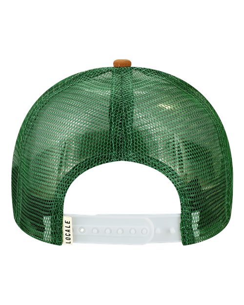 Printed Five-Panel Trucker Cap - Explorer/ Brown