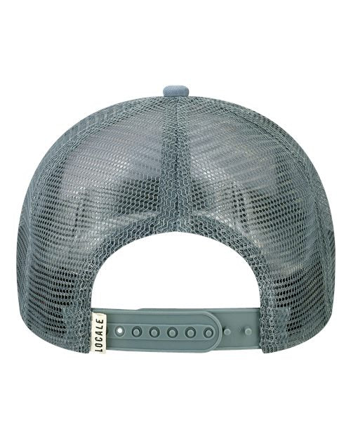 Printed Five-Panel Trucker Cap - Front Range/ Slate Blue Sarah D