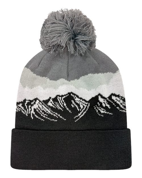 Grand Recycled Beanie - Misty Peaks/ Black