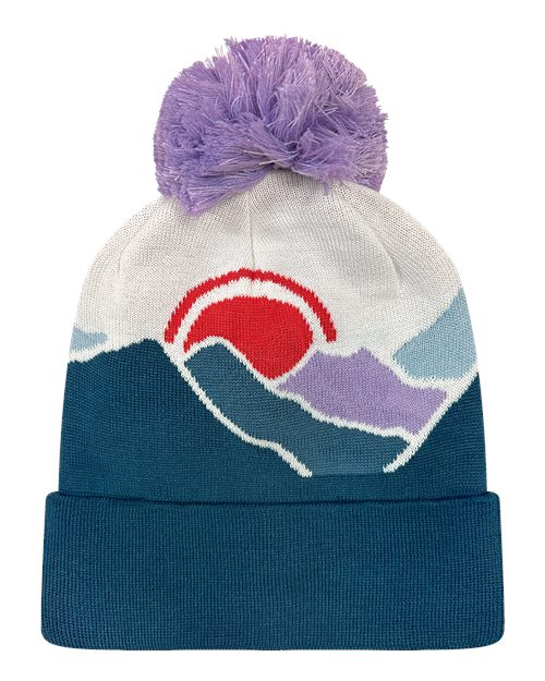 Grand Recycled Beanie - Mountain Sunset/ Purple