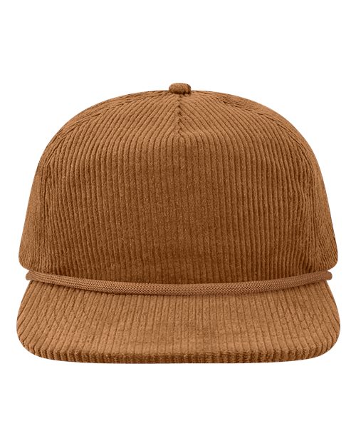Five-Panel Rope Cap - Camel Corduroy