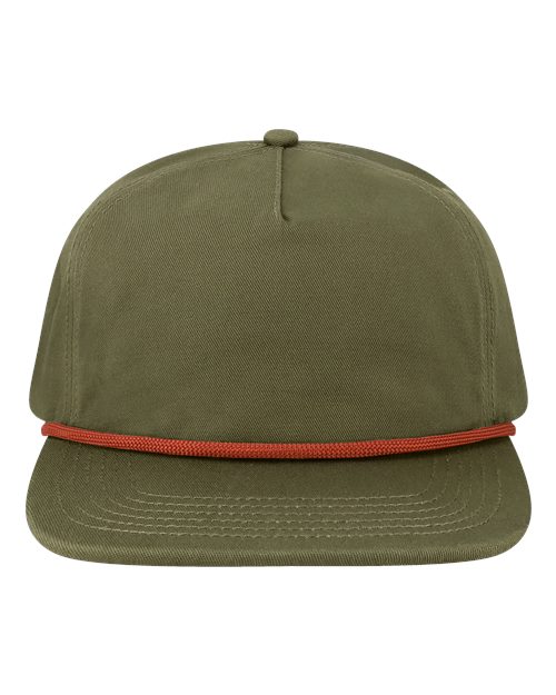 Five-Panel Rope Cap - Olive Green