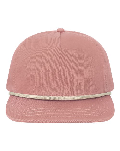 Five-Panel Rope Cap - Rose/ Cream