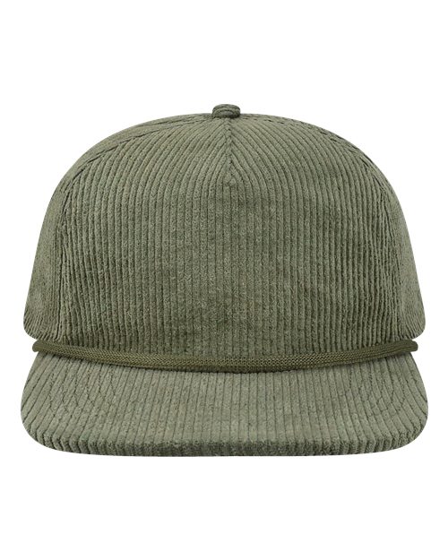 Five-Panel Rope Cap - Sage Corduroy