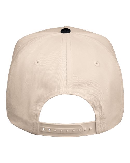 Five-Panel Twill Cap - Natural/ Black