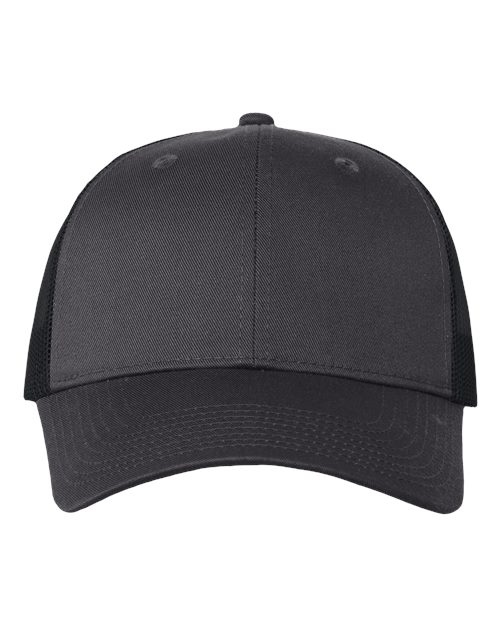 Mesh-Back Twill Trucker Cap - Charcoal/ Black