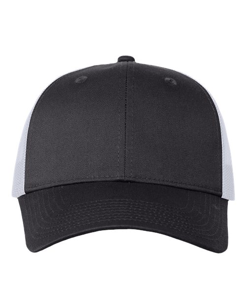 Mesh-Back Twill Trucker Cap - Charcoal/ White
