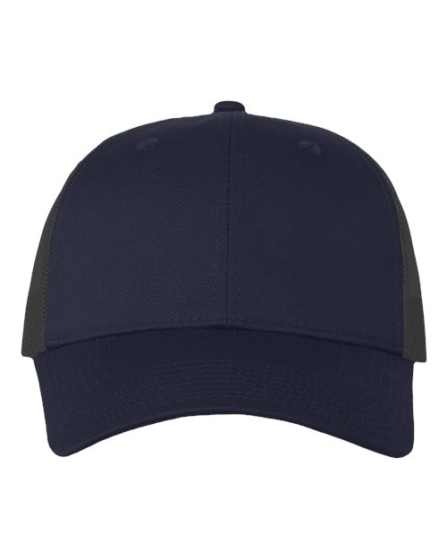 Mesh-Back Twill Trucker Cap - Navy/ Charcoal