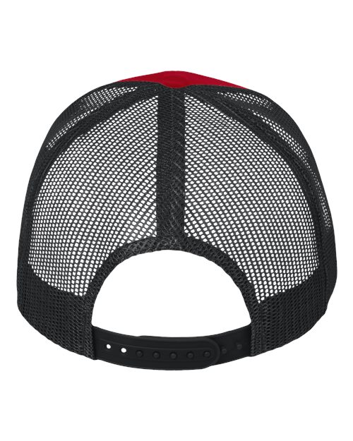 Mesh-Back Twill Trucker Cap - Red/ Black