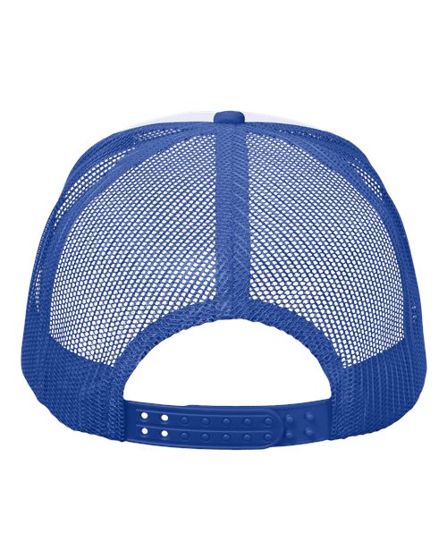 Foam Mesh-Back Trucker Cap - White/ Royal/ Red