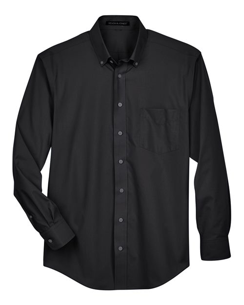 Men's Crown Collection® Broadcloth Woven Dress Shirt - Black